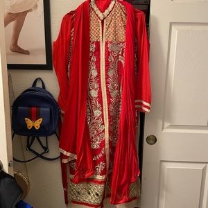 Embroidered Red Salwar Kameez